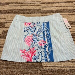 Lilly Pulitzer Blue and Pink Floral Skirt